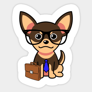 Cute Small Dog is a colleague at work Sticker